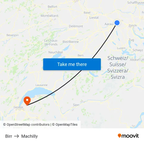 Birr to Machilly map