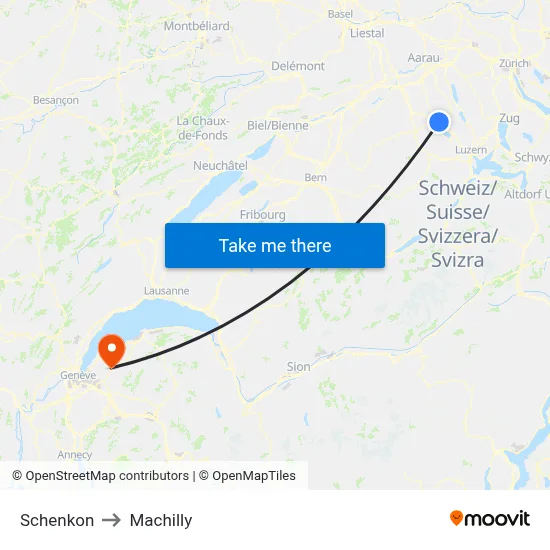 Schenkon to Machilly map