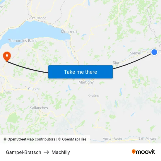 Gampel-Bratsch to Machilly map