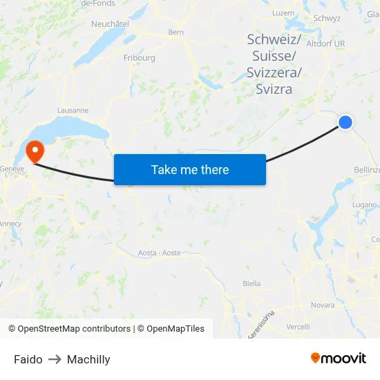 Faido to Machilly map