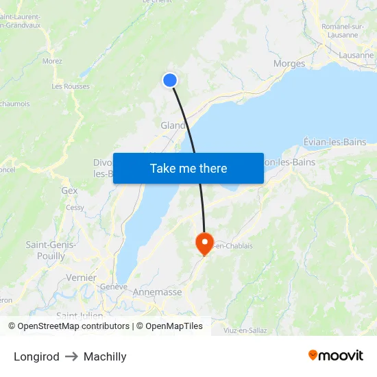 Longirod to Machilly map