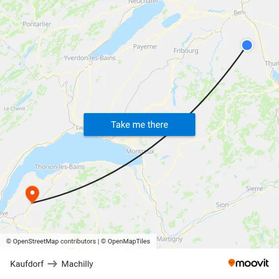 Kaufdorf to Machilly map