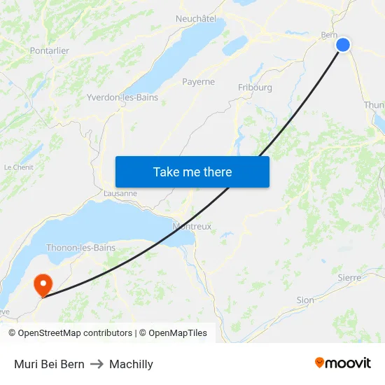 Muri Bei Bern to Machilly map