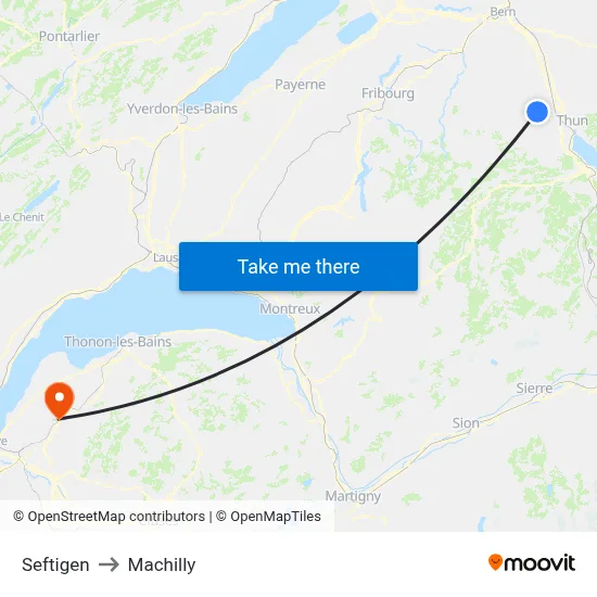 Seftigen to Machilly map