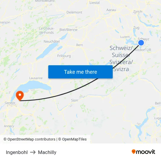 Ingenbohl to Machilly map