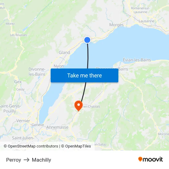 Perroy to Machilly map