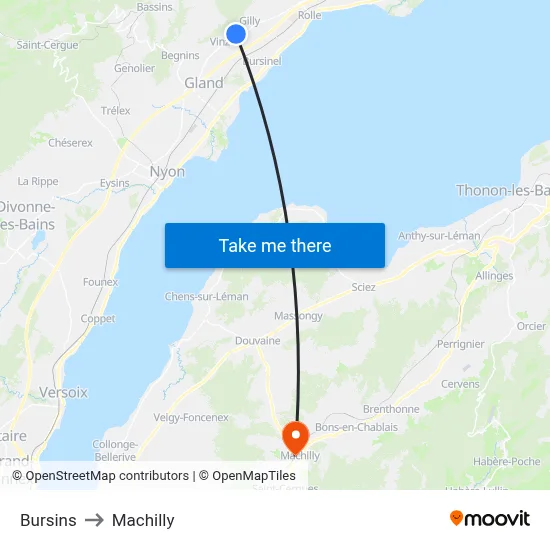 Bursins to Machilly map