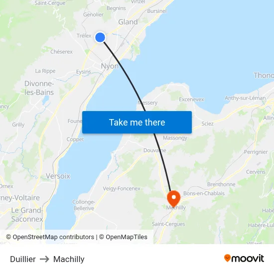 Duillier to Machilly map