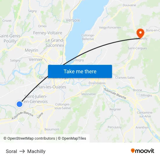 Soral to Machilly map