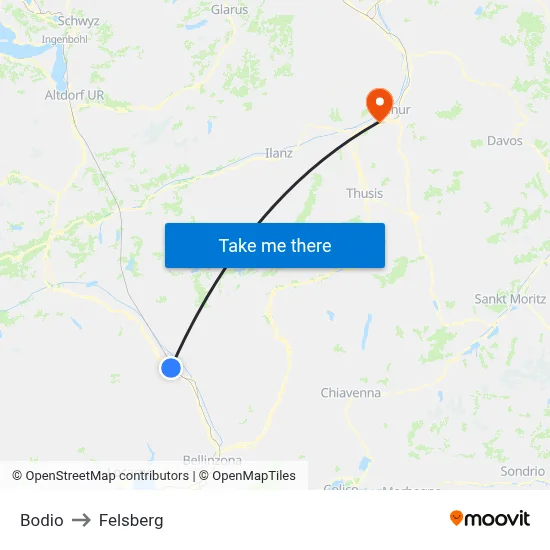 Bodio to Felsberg map