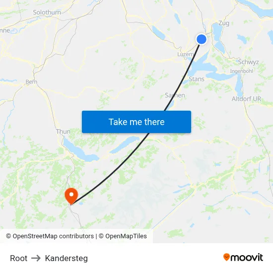 Root to Kandersteg map