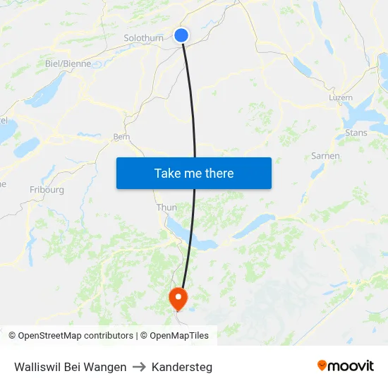 Walliswil Bei Wangen to Kandersteg map