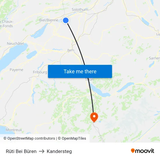 Rüti Bei Büren to Kandersteg map