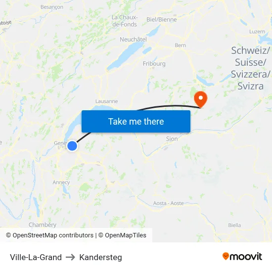 Ville-La-Grand to Kandersteg map