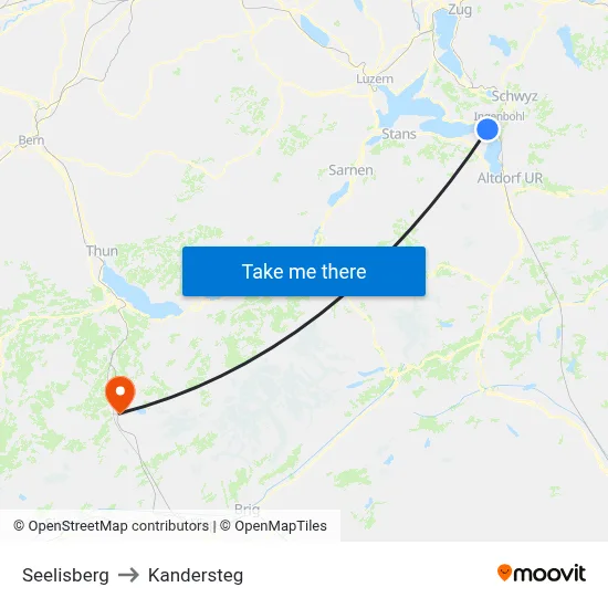 Seelisberg to Kandersteg map