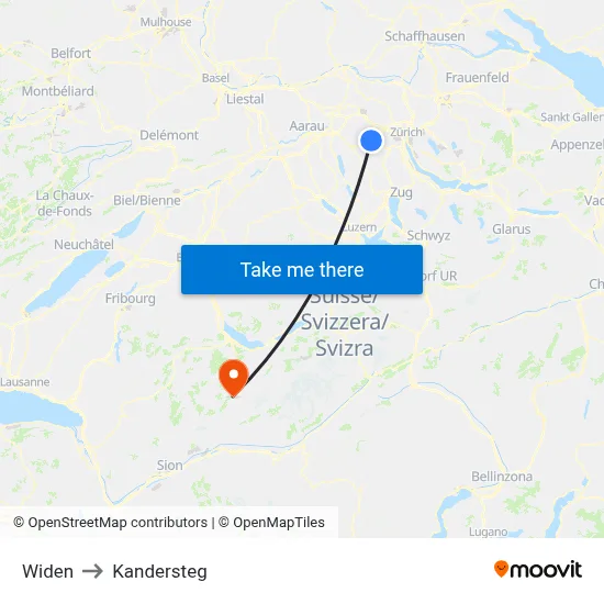 Widen to Kandersteg map