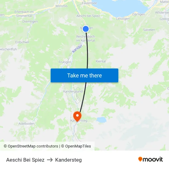 Aeschi Bei Spiez to Kandersteg map