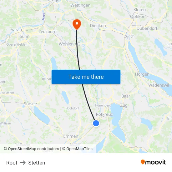 Root to Stetten map