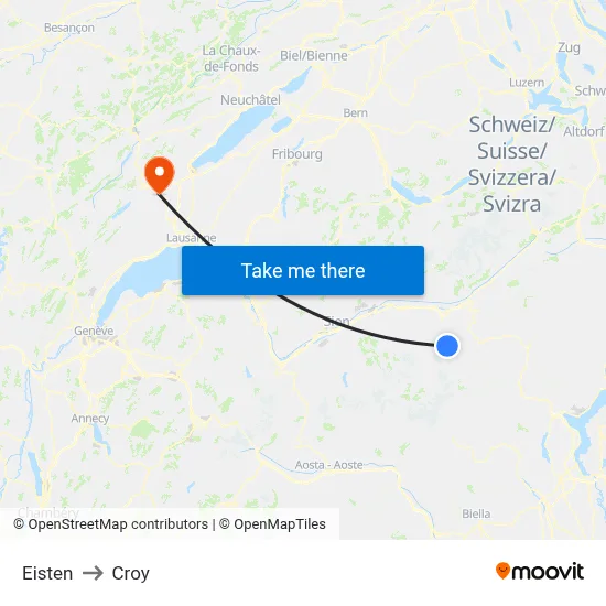 Eisten to Croy map