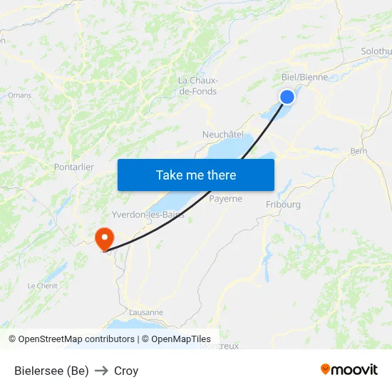 Bielersee (Be) to Croy map
