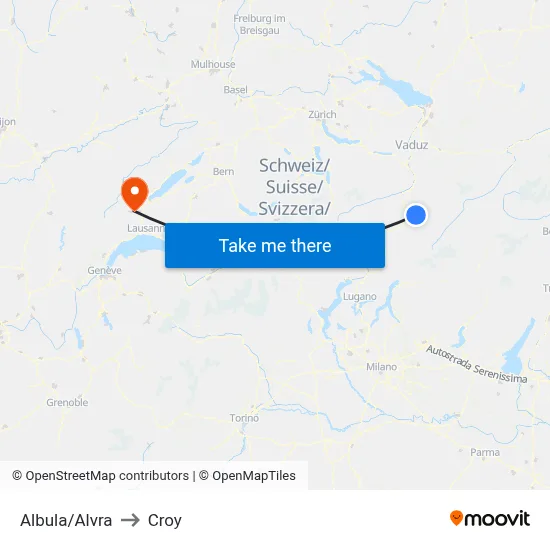 Albula/Alvra to Croy map