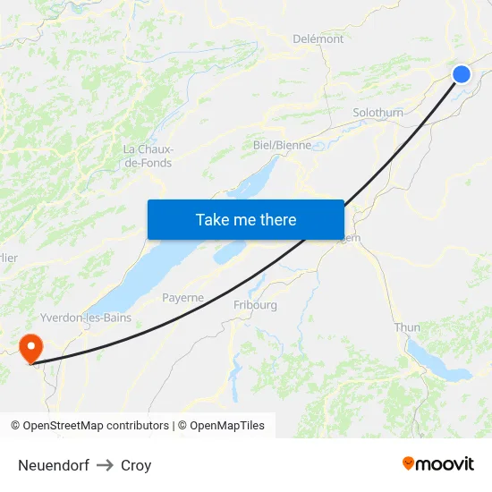Neuendorf to Croy map