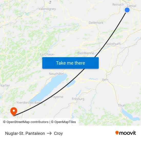 Nuglar-St. Pantaleon to Croy map