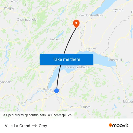 Ville-La-Grand to Croy map