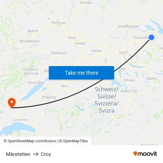 Märstetten to Croy map