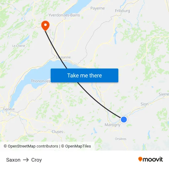 Saxon to Croy map