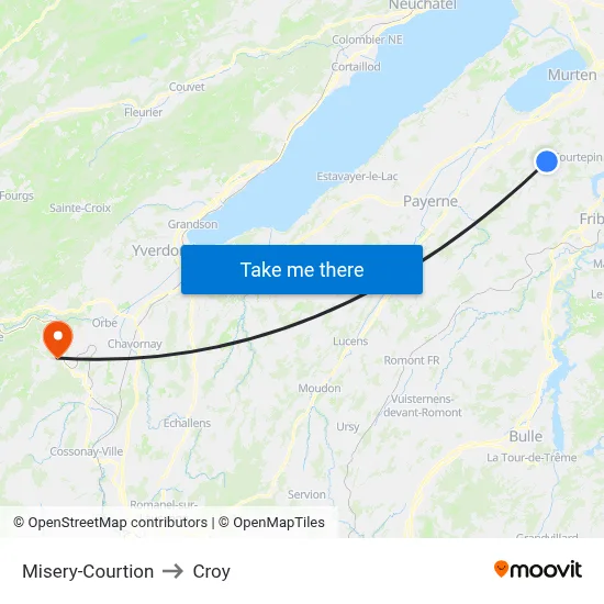 Misery-Courtion to Croy map