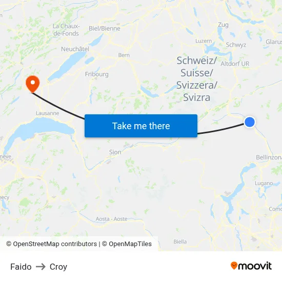 Faido to Croy map