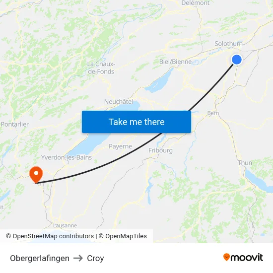 Obergerlafingen to Croy map