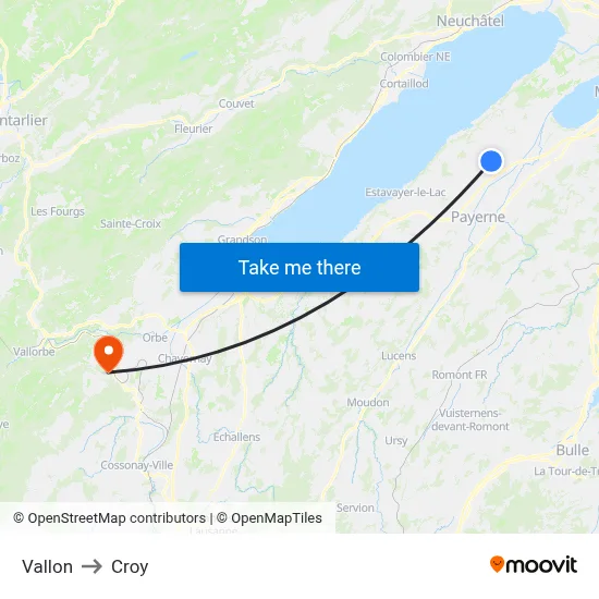 Vallon to Croy map