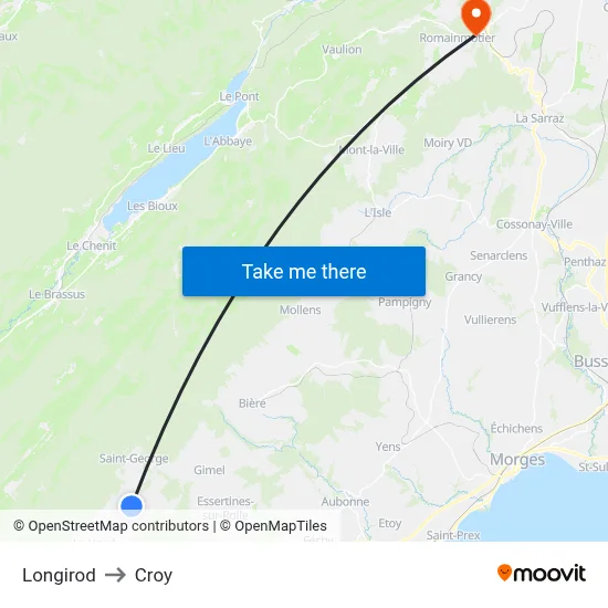 Longirod to Croy map