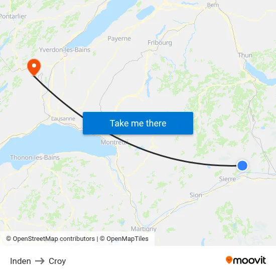Inden to Croy map
