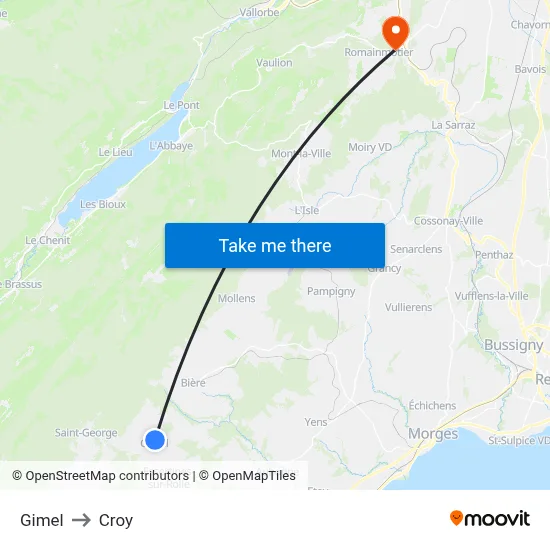 Gimel to Croy map