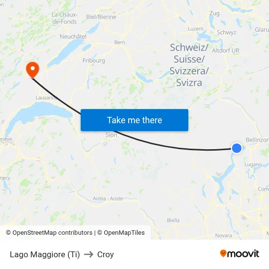 Lago Maggiore (Ti) to Croy map