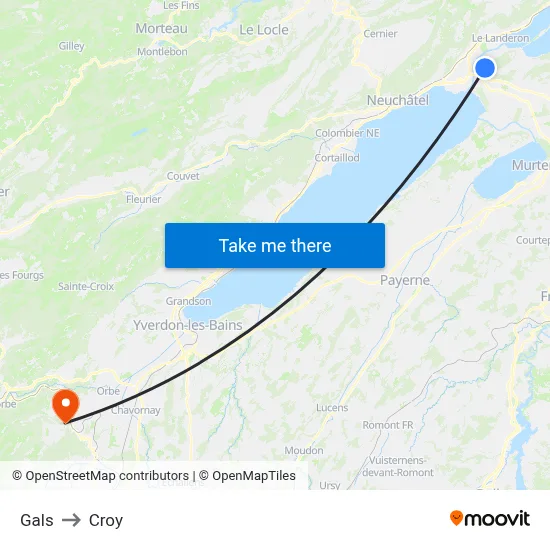 Gals to Croy map
