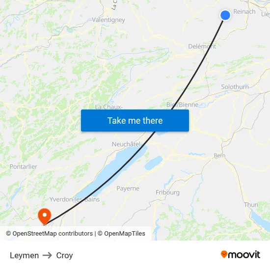 Leymen to Croy map