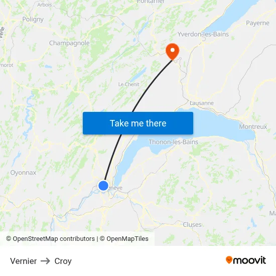 Vernier to Croy map