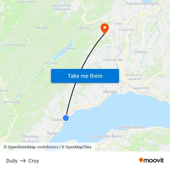 Dully to Croy map