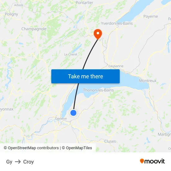 Gy to Croy map