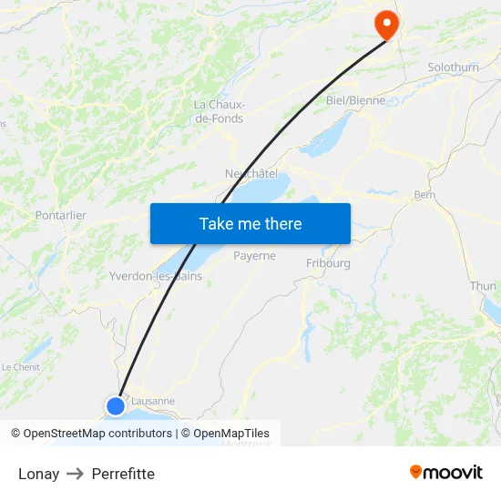 Lonay to Perrefitte map