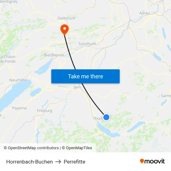 Horrenbach-Buchen to Perrefitte map