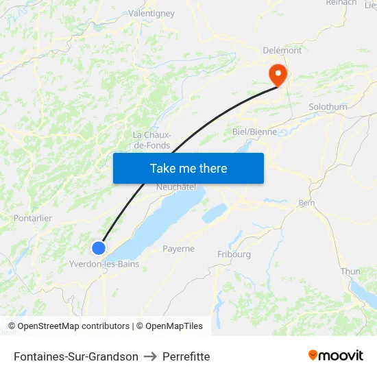 Fontaines-Sur-Grandson to Perrefitte map