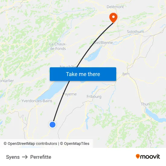 Syens to Perrefitte map