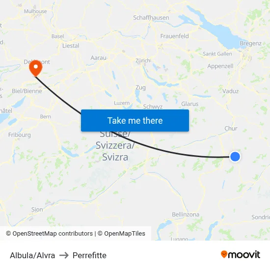 Albula/Alvra to Perrefitte map