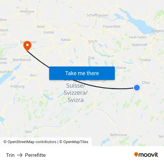 Trin to Perrefitte map
