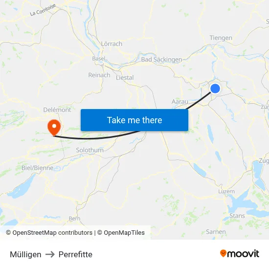 Mülligen to Perrefitte map